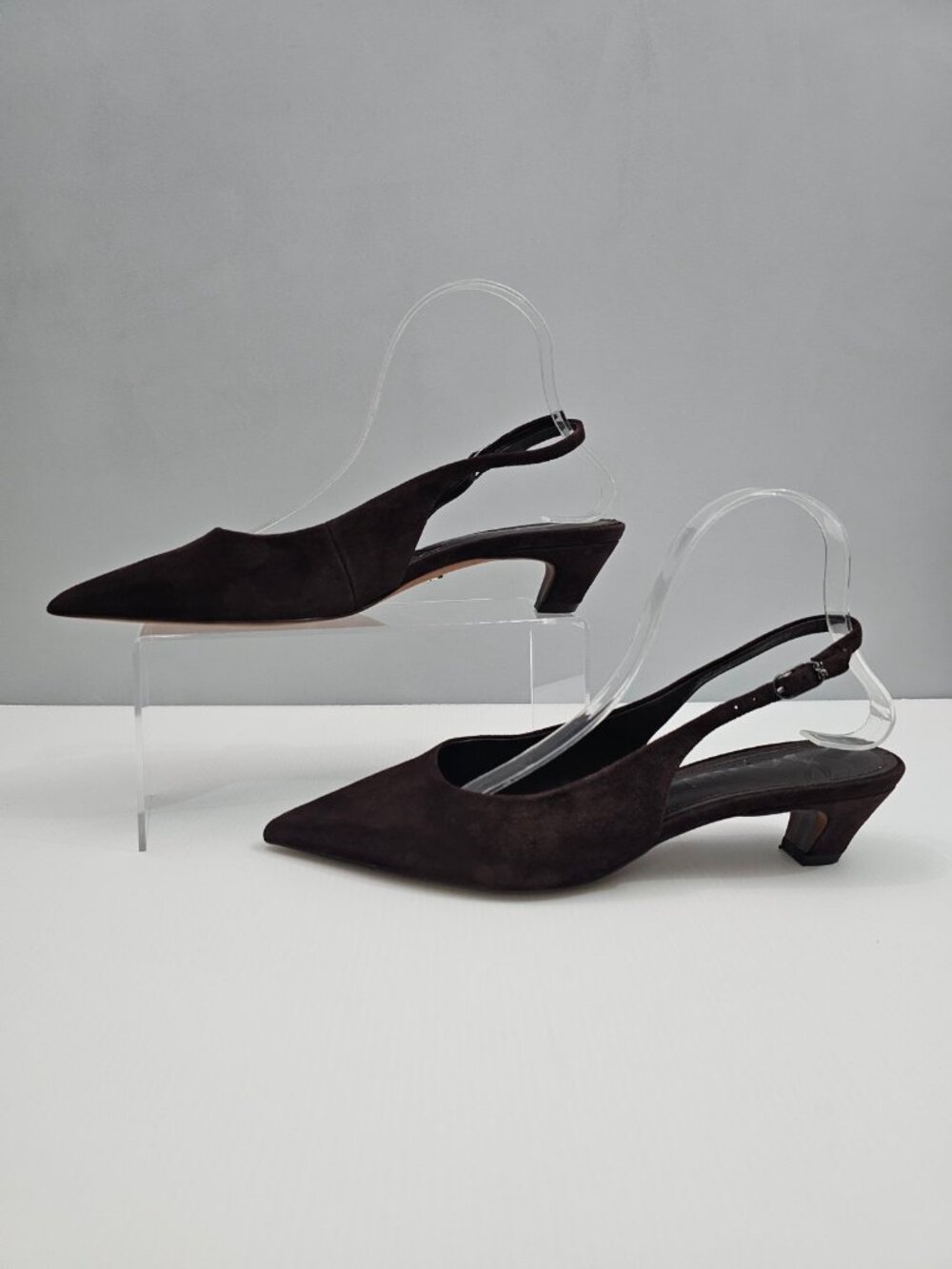 Sam Edelman Finch Slingback Pumps Womens 9 Brown Suede Kitten Heel Pointed Toe - Picture 2 of 15